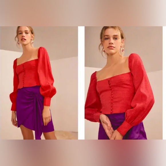 KEEPSAKE Lonely Hearts Balloon Sleeve Top - Picture 1 of 15